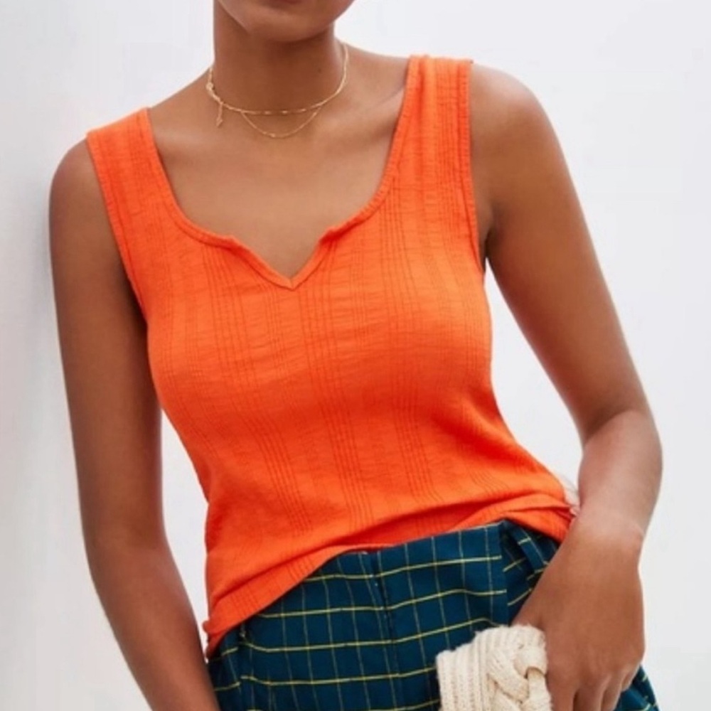 Anthropologie Pilcro Sadie Notched Tank SZ M